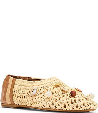 Steve Madden Meela Charm Raffia Slip on Flats - 9.5 | Dillard's