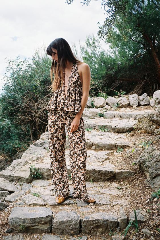WIDE PRINTED TROUSERS | Zara UK