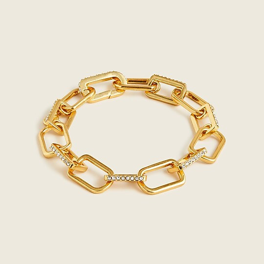 Pavé U-link chain bracelet | J. Crew US