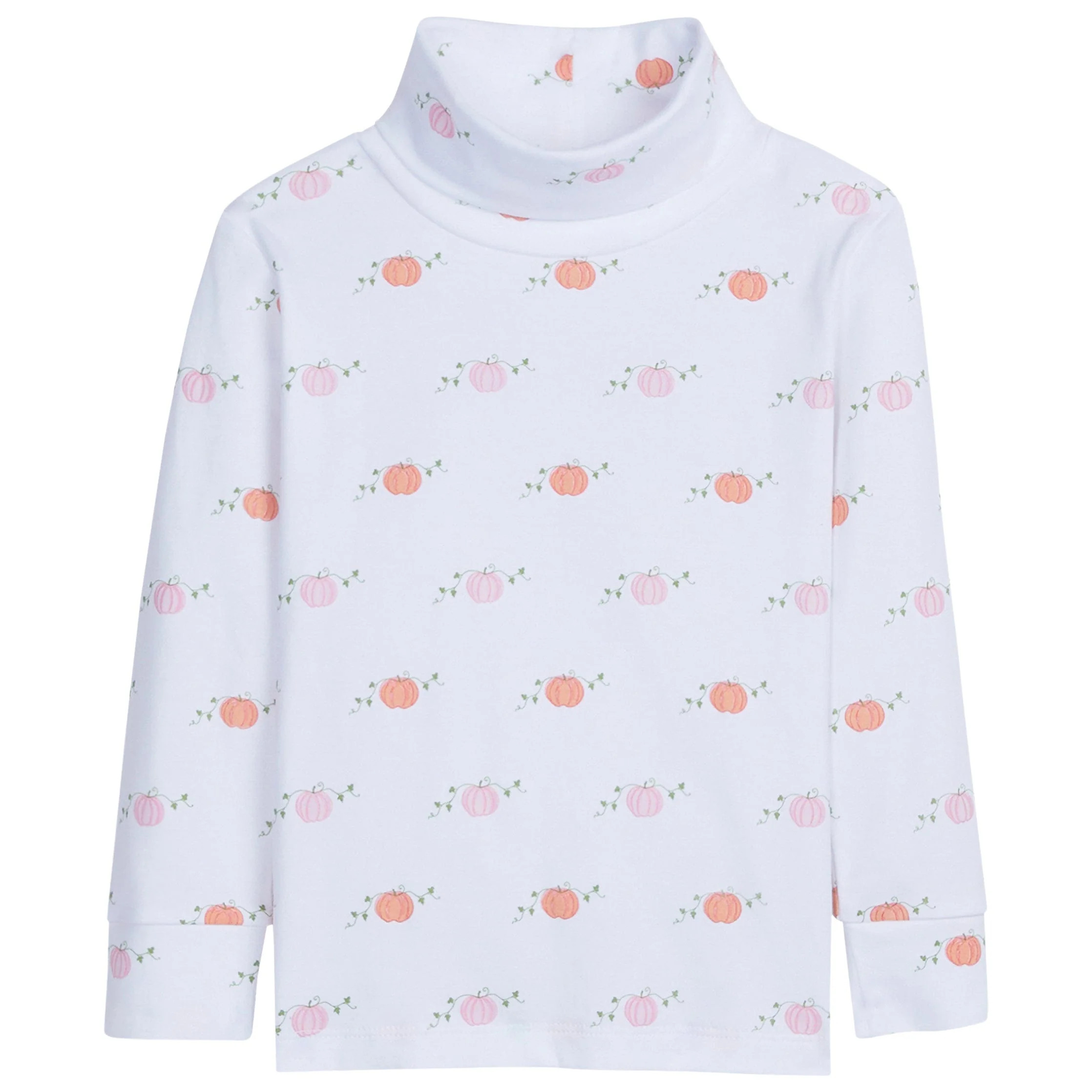 Girl's Pumpkin Turtleneck Shirt - Kids Fall Clothes | Little English