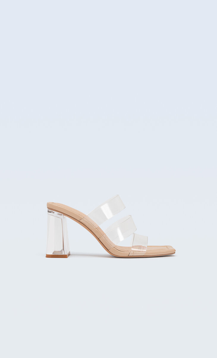 Vinyl high-heel sandals | Stradivarius (UK)
