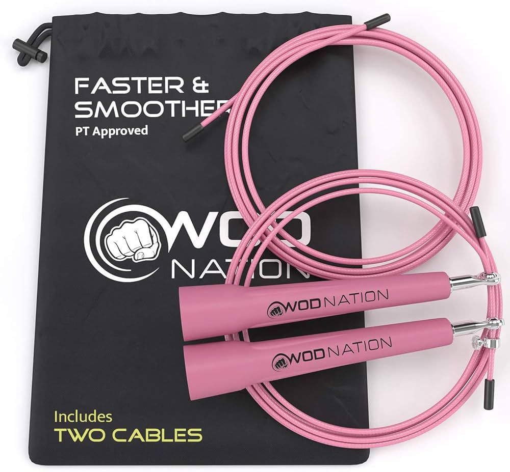 WOD Nation Adjustable Speed Jump Rope For Men, Women & Children - Blazing Fast Fitness Skipping R... | Amazon (US)