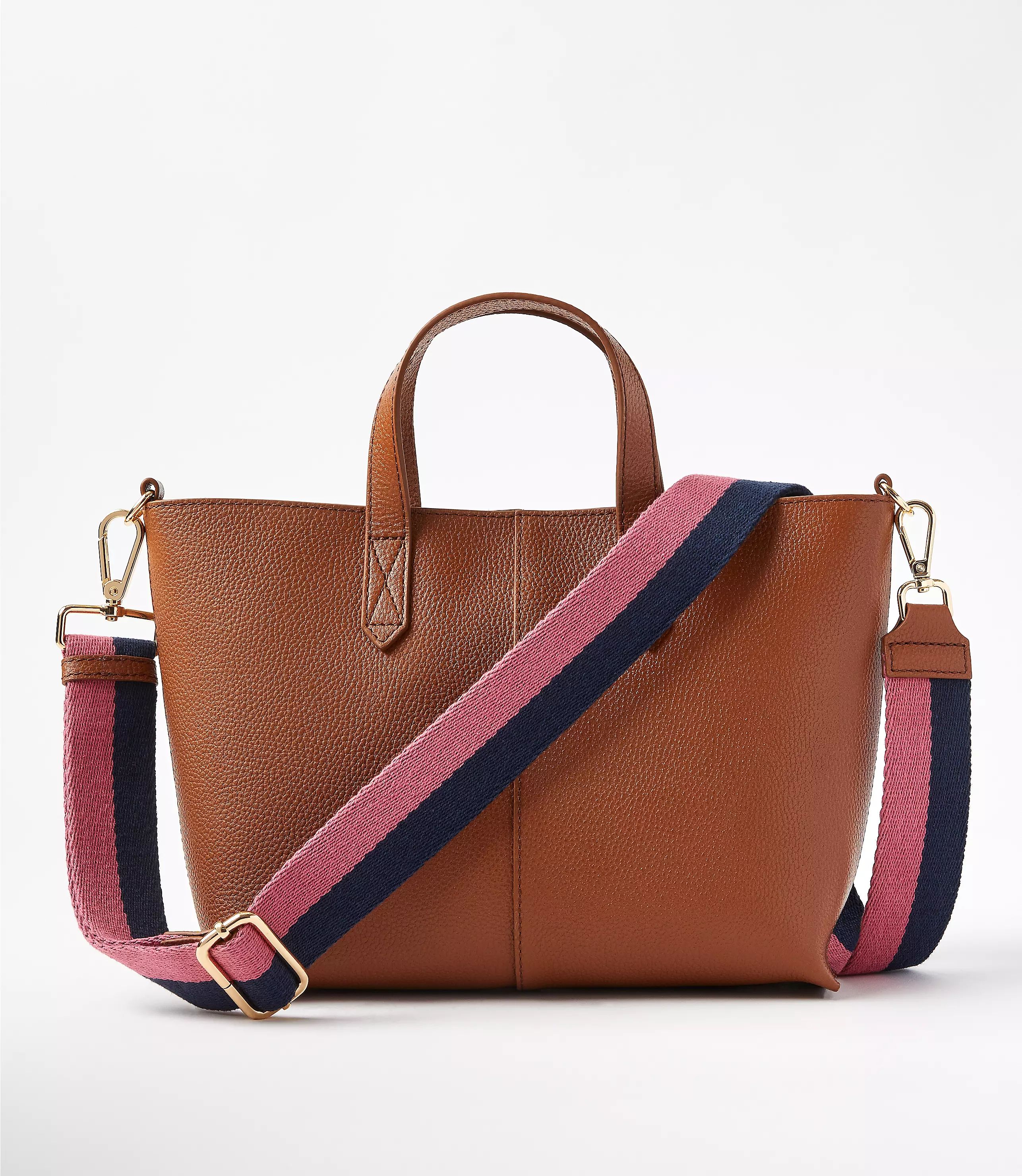 Striped Leather Trim Bag Strap | LOFT