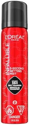L'Oreal Paris Infallible 3-Second Setting Spray Mist, Microfine Mist for up to 36HR Wear, Clear, ... | Amazon (US)