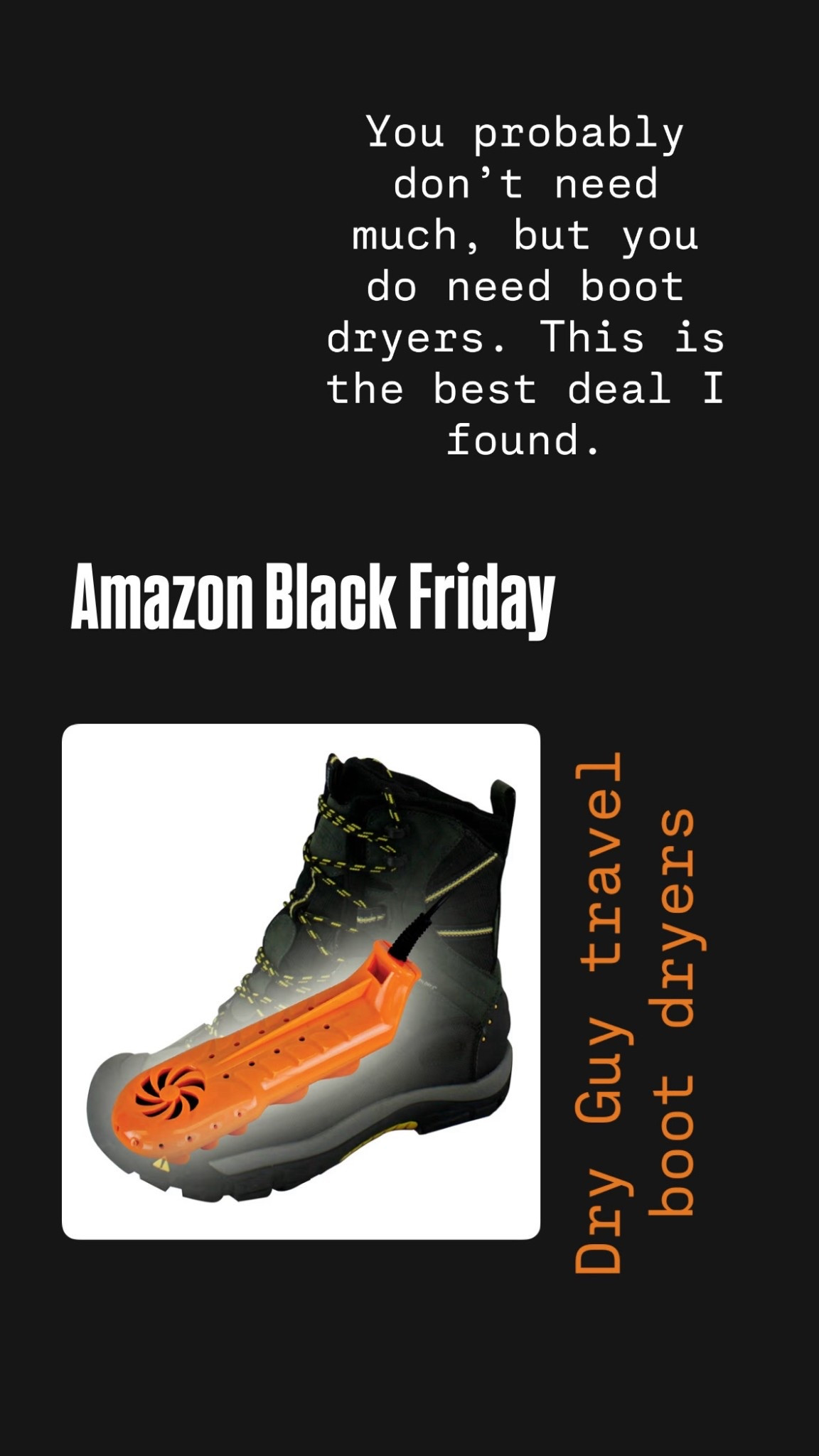 Great deal 🔥 these dryers keep your boots from getting smelly and make mornings so much nicer. 