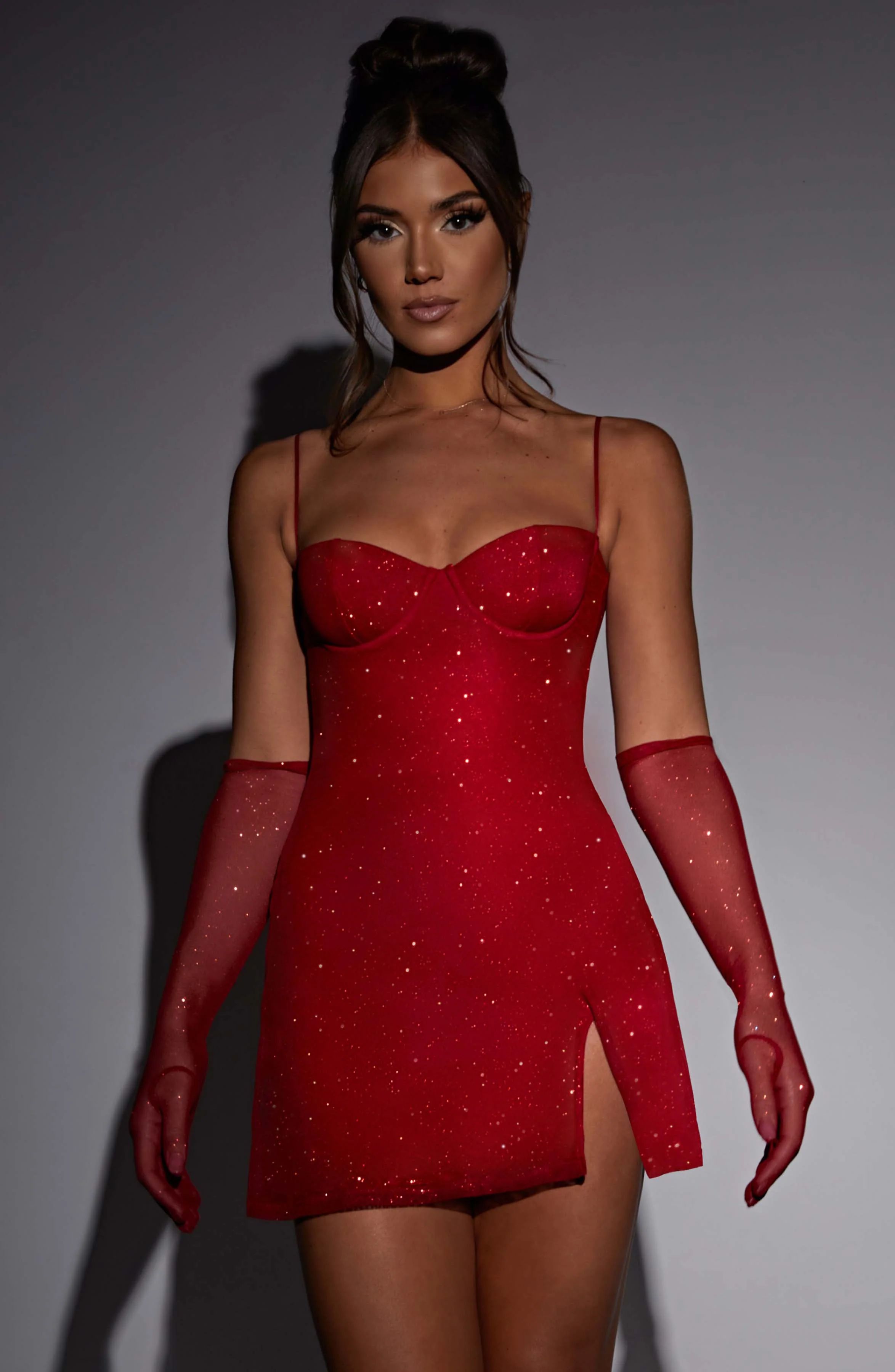 Pixie Mini Dress - Red Sparkle | Babyboo