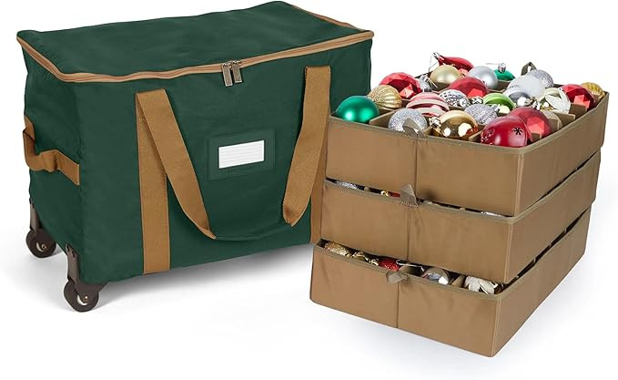 Covermates Keepsakes Rolling Adjustable Ornament Storage Bag – Heavy-Duty Polyester, FlexGrid T... | Amazon (US)