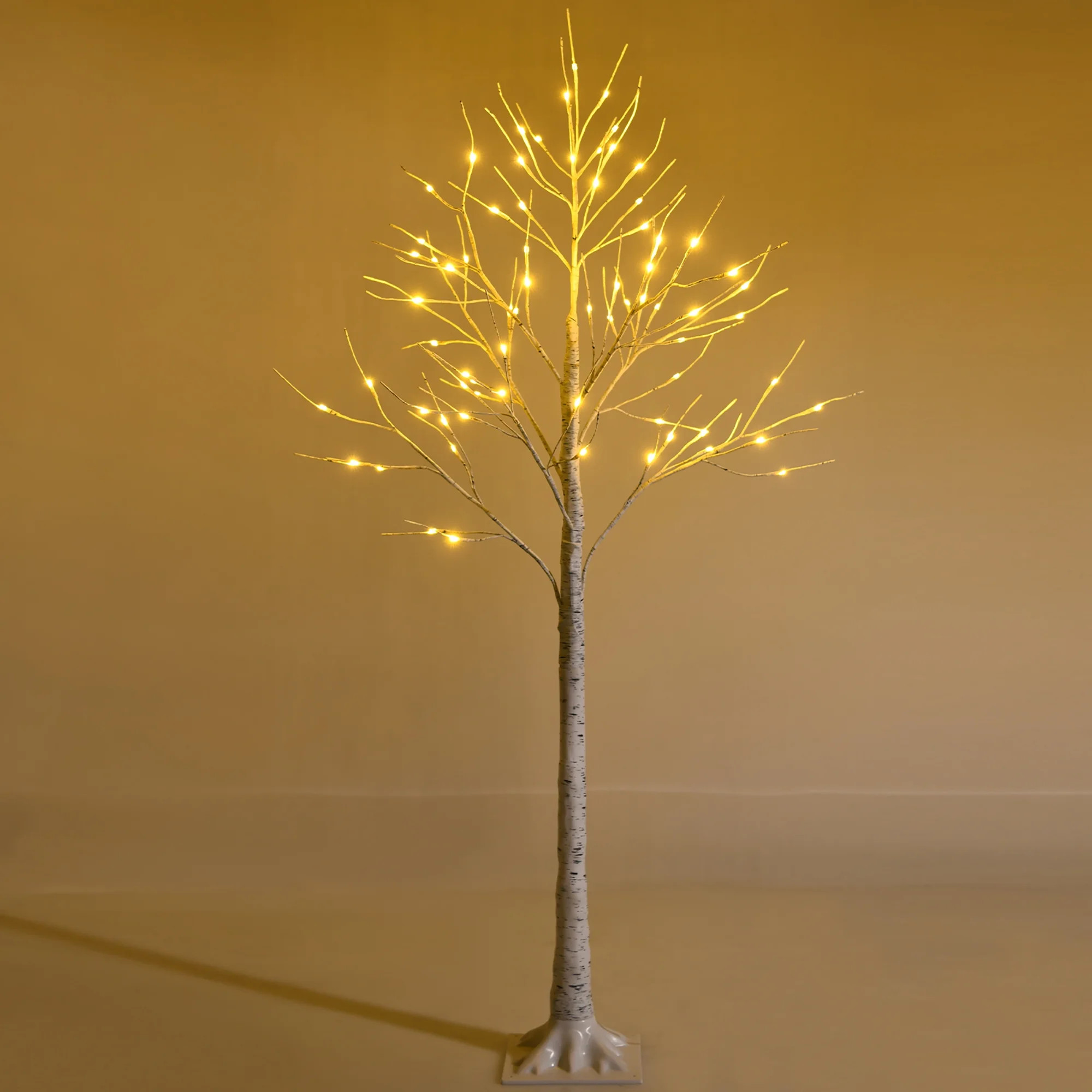 Costway 5ft Pre-lit White Twig Birch Tree for Christmas Holiday w/ 72 LED Lights | Walmart (US)
