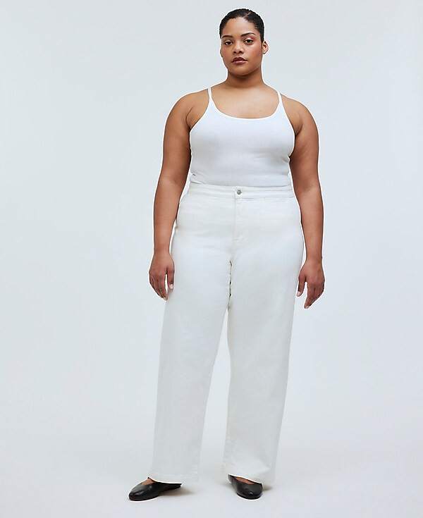 The Plus Curvy Perfect Vintage Wide-Leg Crop Jean in Tile White | Madewell