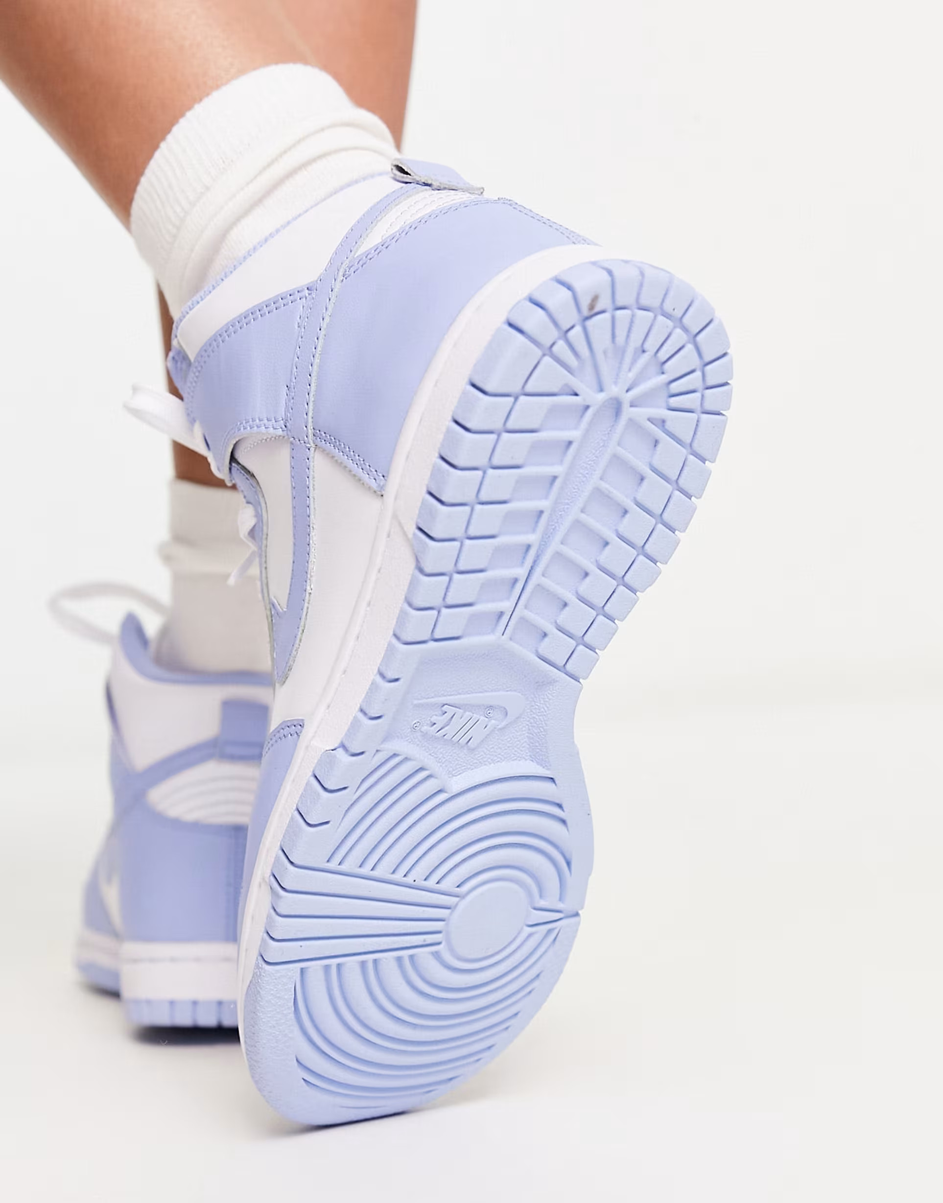 Nike Dunk High premium sneakers in white and blue   | ASOS | ASOS (Global)