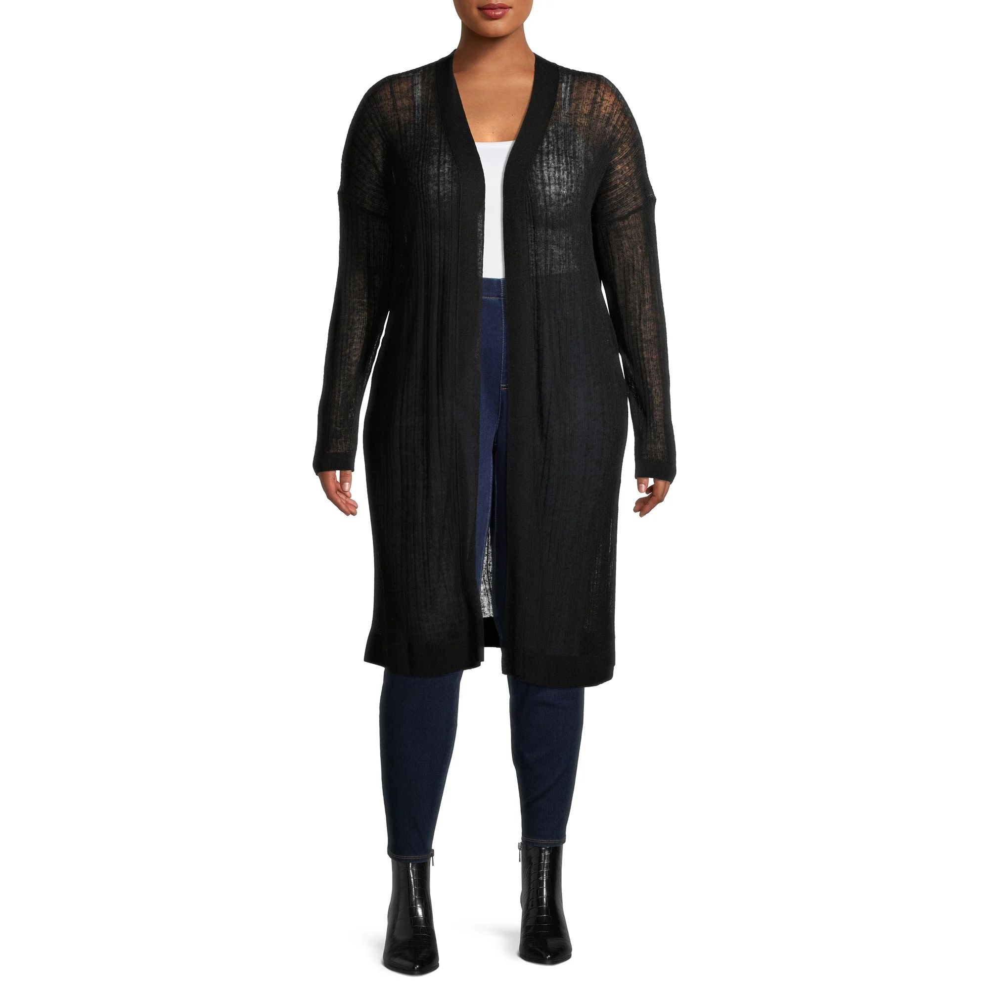 Terra & Sky Women's Plus Size Lightweight Open Front Cardigan | Walmart (US)