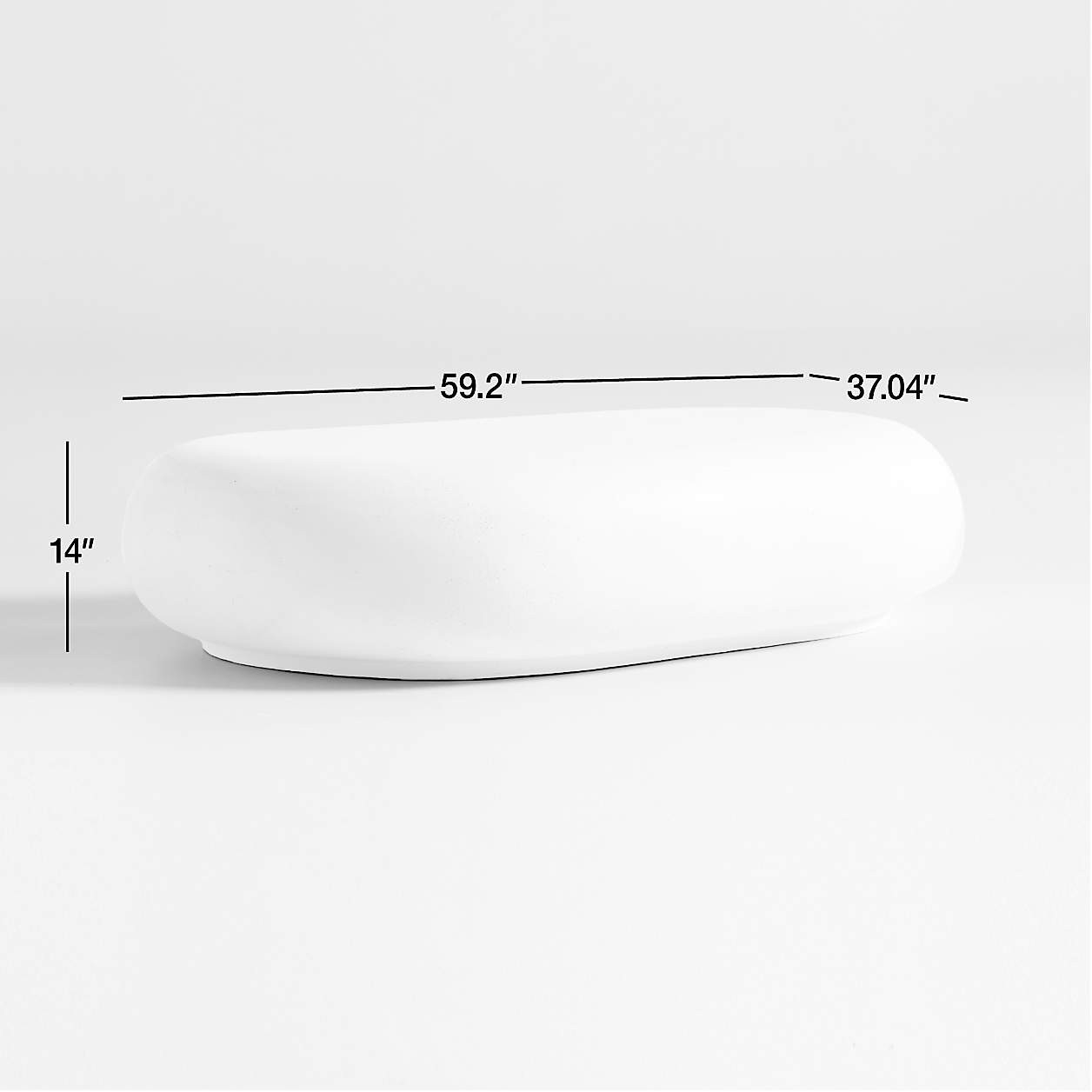 Pebble White Concrete 59" Oval Indoor/Outdoor Coffee Table by Leanne Ford + Reviews | Crate & Bar... | Crate & Barrel