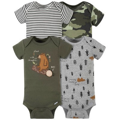 Onesies® Brand Baby Boys Short Sleeve Bodysuits, 4-Pack, Bear, 0-3 Months | Target