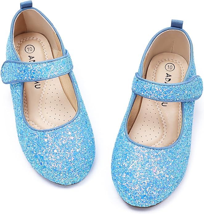 ADAMUMU Girls Dress Up Shoes Sparkly Shoes for Girls Princess Mary Jane School Uniform Dress Shoe... | Amazon (US)
