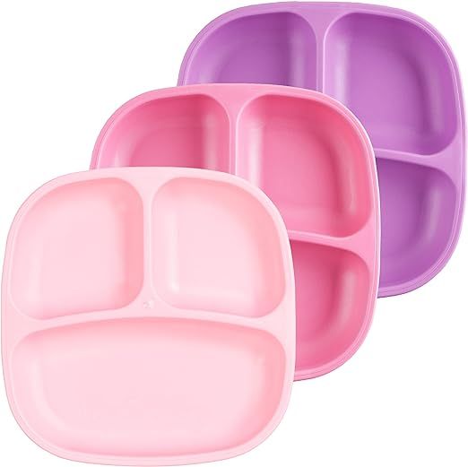Re Play 7" Divided Toddler 3 Pack Plates with Deep Sides and Three Compartments for Easy Self Fee... | Amazon (US)