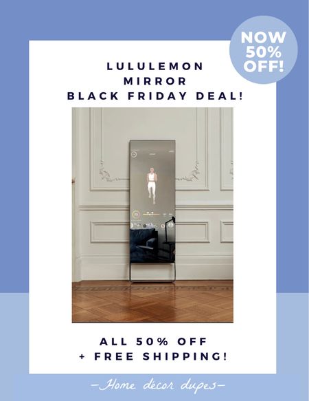 OMG you guys!!! This may be the Black Friday sale I’m most excited about!!

Lululemons interactive workout mirrors are all 50% OFF! 🤯💪🏻🙌🏻 we have been wanting this sleek mirror for a while now!! 👏🏻👏🏻👏🏻

Plus it ships free! Lululemon studio membership requires a separate subscription, but if you’ve been wanting some in home gym/training…this is a fantastic option! 

#LTKhome #LTKCyberweek #LTKsalealert