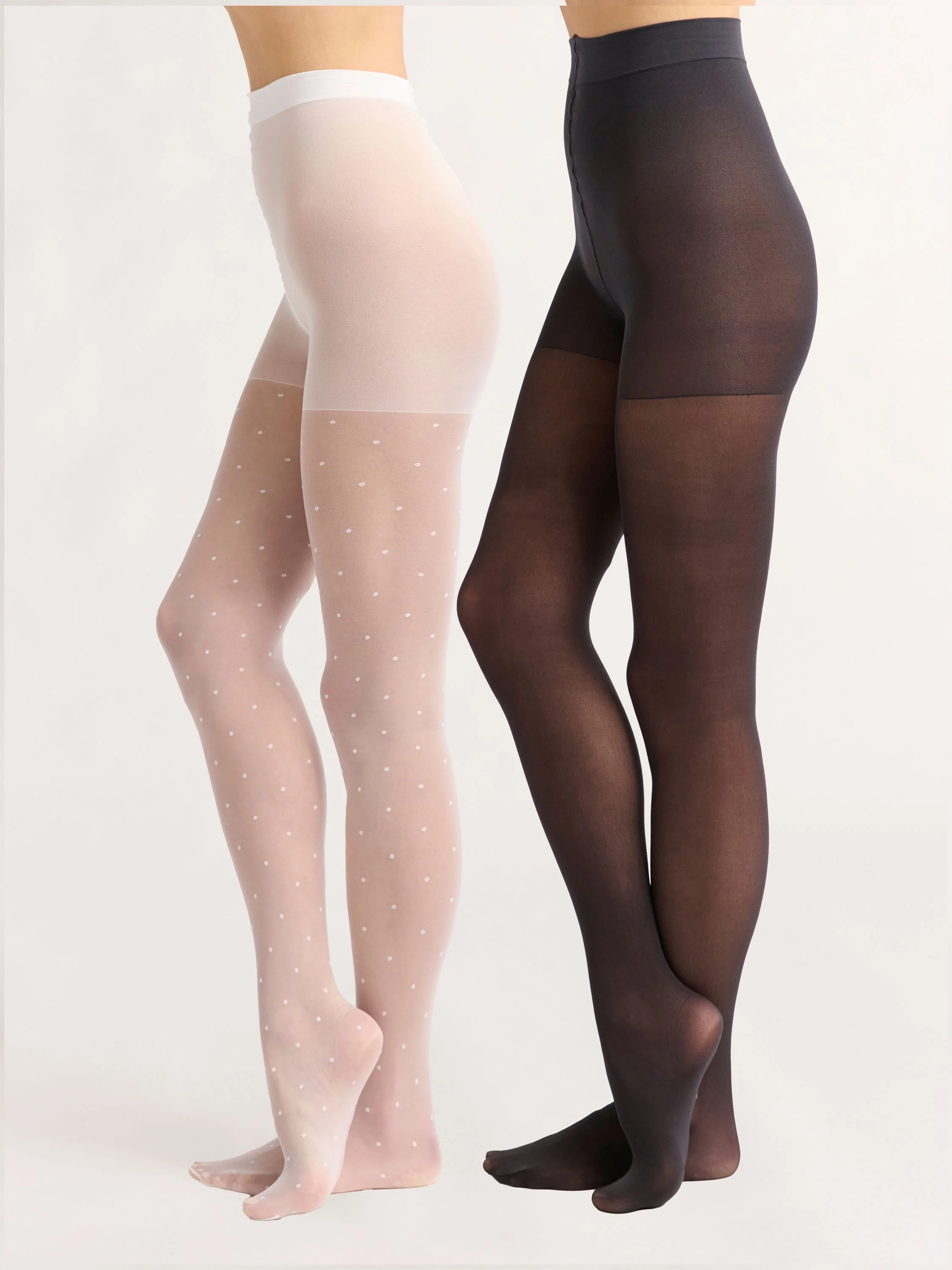 Joyspun Women's High Waist Opaque and Dotted Sheer Tights, 2-Pack, Sizes S-3XL | Walmart (US)