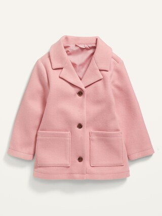 Soft-Brushed Button-Front Coat for Toddler Girls | Old Navy (US)