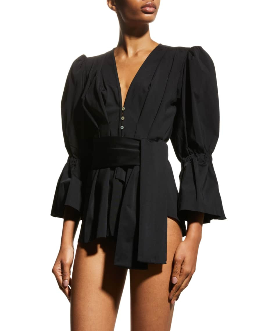 Colon Long-Sleeve Two-Piece Swimsuit | Neiman Marcus