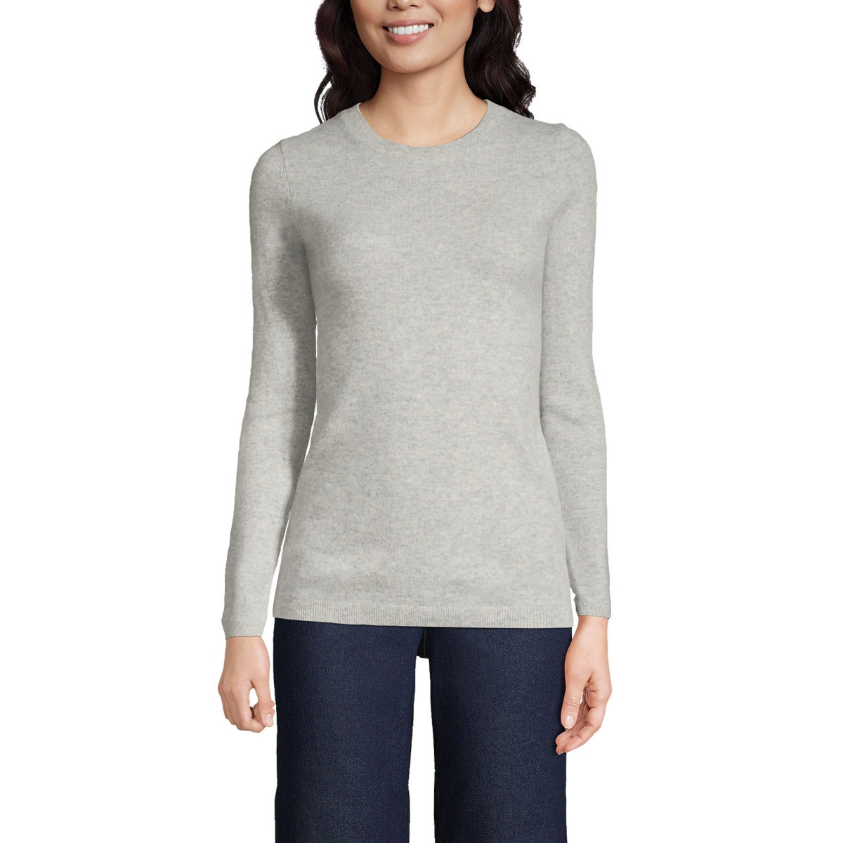 Lands' End Women's Cashmere Sweater - Gray heather | Macy's