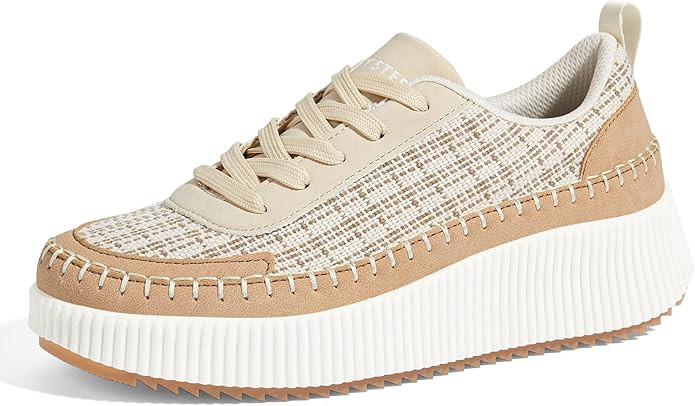 LUCKY STEP Women's Platform Sneakers Rhinestone Fashion Chunky Casual Sparkly Retro Braided Walki... | Amazon (US)