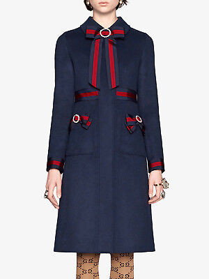NWT $3.7K Gucci Embellished Grosgrain-Trimmed Wool Coat, IT 40 | eBay US