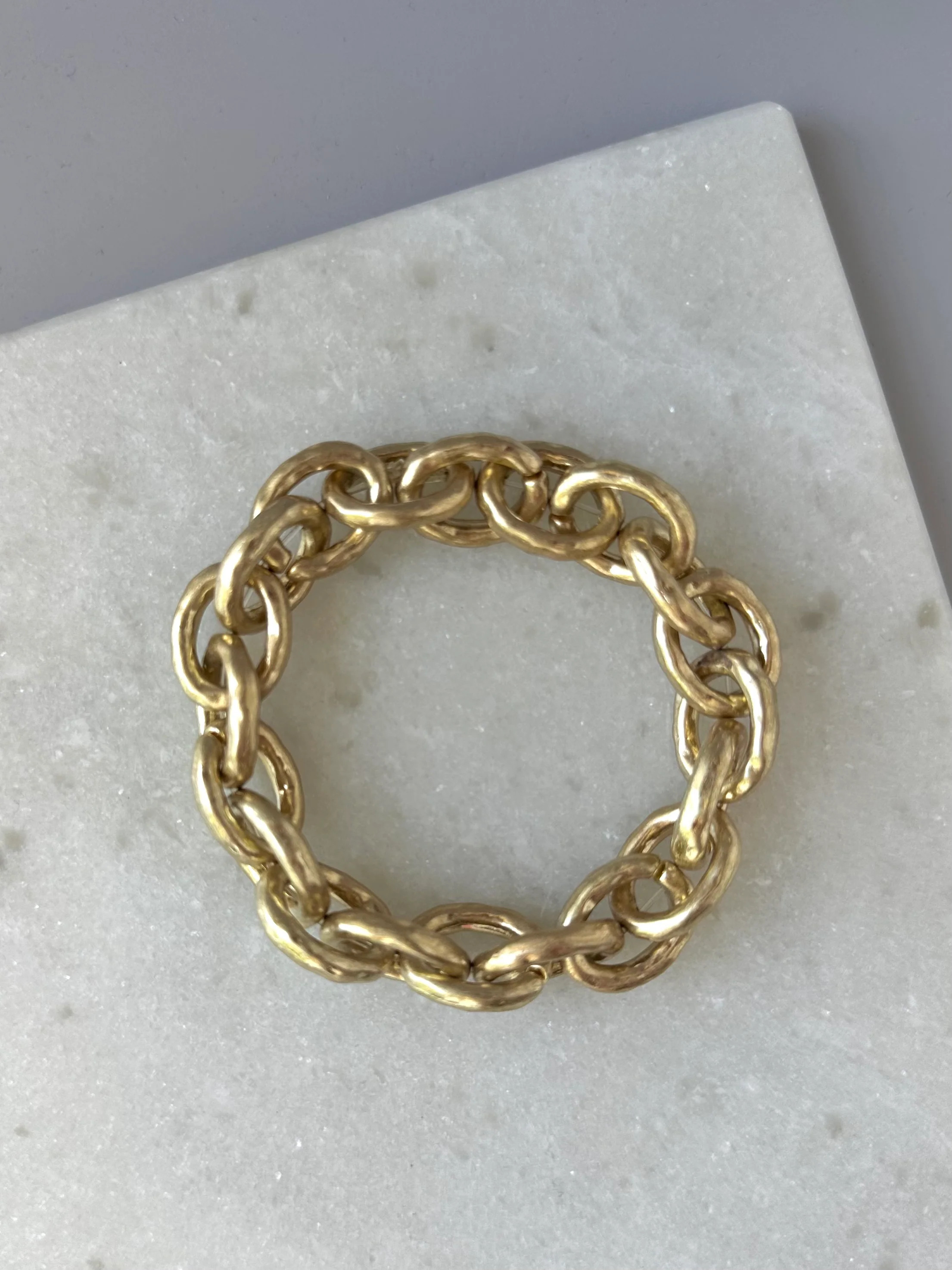 Sumner Link Bracelet- Brushed Gold | These Three