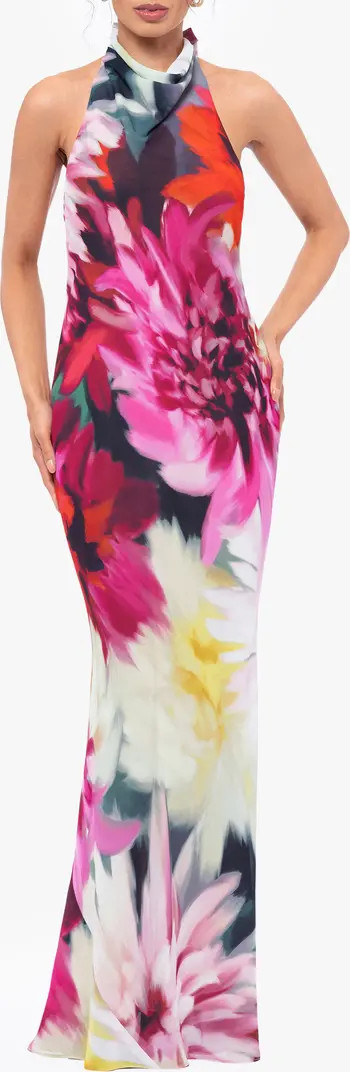 Floral Halter Gown | Nordstrom
