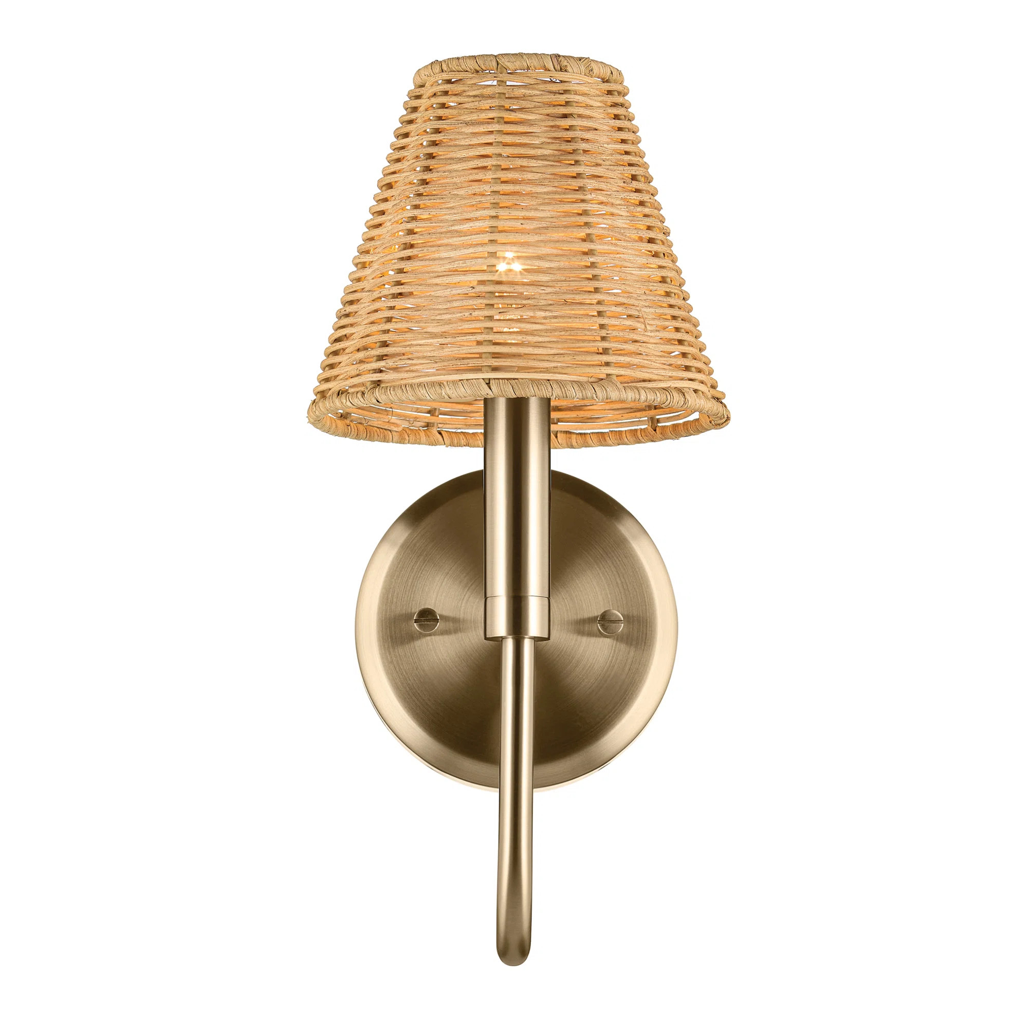 13" 1-Light Wall Sconce with Handwoven Rattan Shade | Wayfair North America