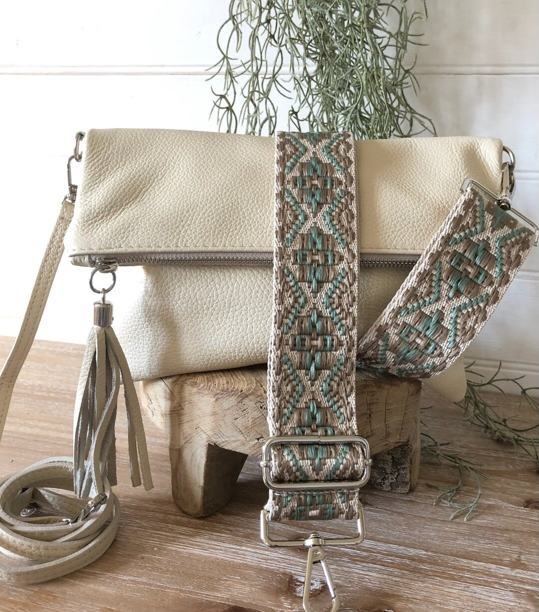 Cream Crossbody Bag, Stone Leather Bag, Cream Tassel Bag, Stone Clutch Bag, off White Tassel Bag,... | Etsy (US)