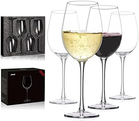 Hand Blown Italian Style Crystal White or Red Wine Glasses - Gift Packaging for Any Occasion - Le... | Amazon (US)