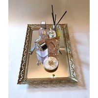 Gold Vanity Tray  Mirror Vanity Tray  Rectangular Mirror Gold Trim  Makeup Tray  Jewelry Tray Vintage | Etsy (US)