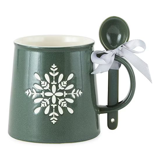 North Pole Trading Co. Enchanted Woods Snowflake Green Coffee Mug | JCPenney