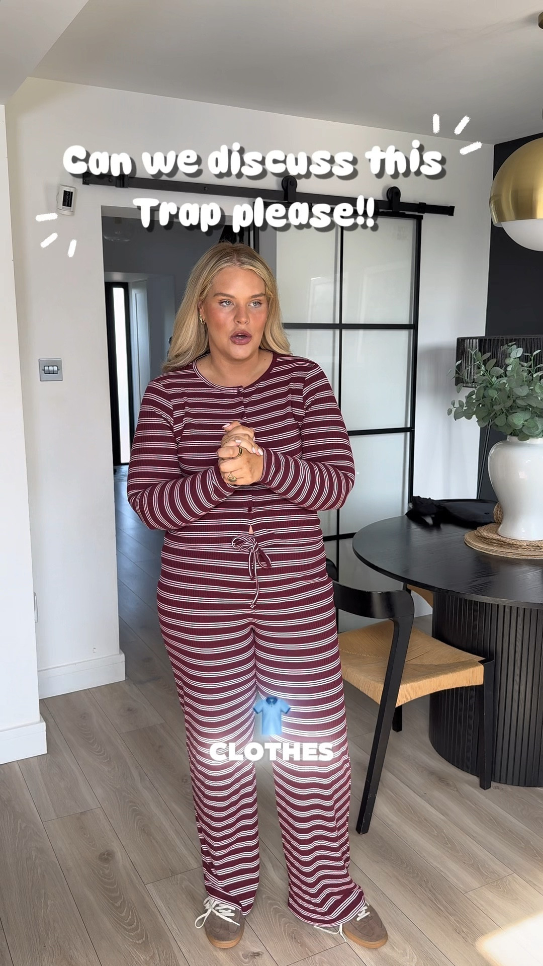 Both co ords are linked below girls! I wear a 16-18 in both! The striped one is just so easy to throw on and go! So comfy! I have linked the other colour way that I also have and wear religiously as I think the burgundy is out of stock! ❤️

#LTKstyletip #LTKcurves #LTKuk