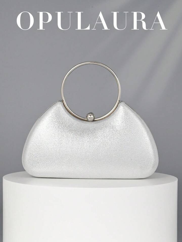 OpulAura Women's High-End Metallic Luxury Leather Clutch Bag, Refined Glitter Evening Bag For For... | SHEIN