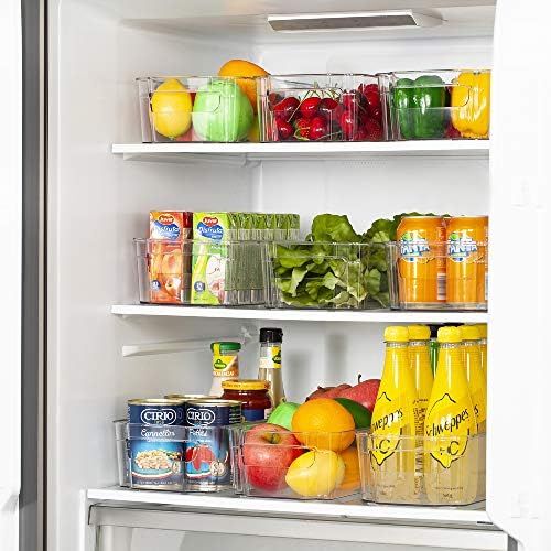 HOOJO Refrigerator Organizer Bins - 8pcs Clear Plastic Bins For Fridge, Freezer, Kitchen Cabinet,... | Amazon (US)