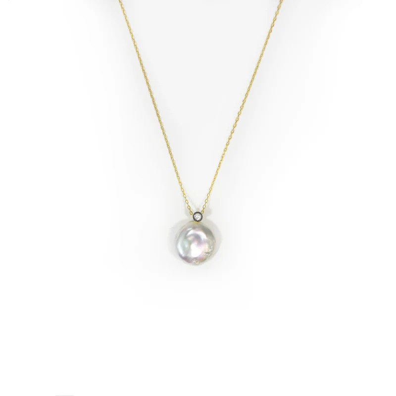 Single Pearl and Crystal Necklace | The Sis Kiss