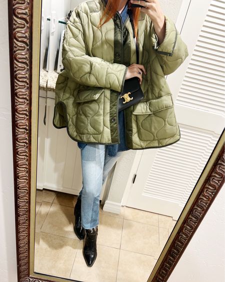I dressed casually for todays seminar in California. I bought these jeans years ago but they are still on trend and the designer continues to make them. They are unique but go with everything and I wear them as a neutral.
This jacket has also trended for years on end and I love how I can use the oversized pockets for extra storage of my phone and wallet.
Cowboy boots might be trending but they have staying power and I wear these as a basic every single day.

#LTKworkwear #LTKU #LTKSeasonal