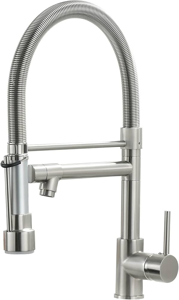 Fapully Pull Down Kitchen Faucet with Lock Sprayer,Single Handle Spring Stainless Steel Kitchen S... | Amazon (US)