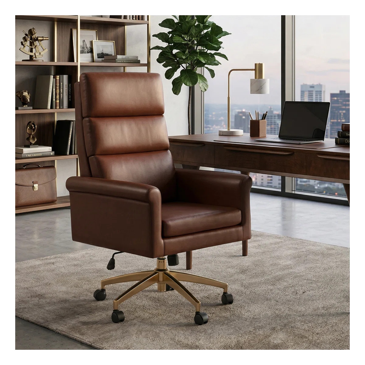 Red Barrel Studio® Morpheus 46.5"H Transitional Leather Tilting Adjustable Height Executive Chai... | Wayfair North America