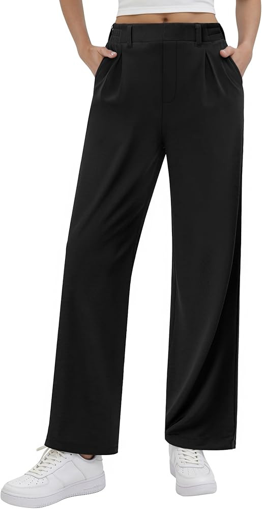 Womens Wide Leg Pants Stretchy Work Dress Pants Business Casual Slacks Pleated Front Outfits Trou... | Amazon (US)