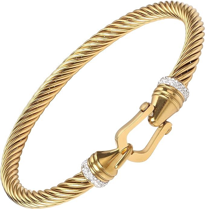Dorriss Cable Wire Bracelets for Women Buckle Bangle Bracelet Best Friend Sister Fashion Jewelry ... | Amazon (US)