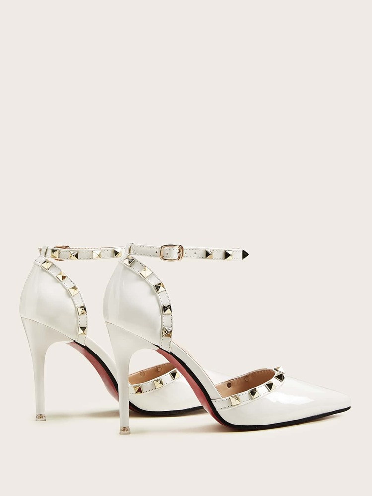 Studded Decor Ankle Strap Heels | SHEIN