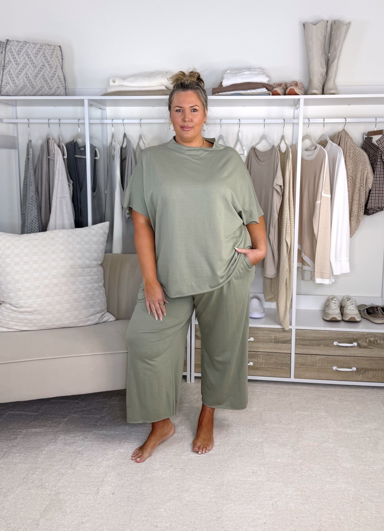 Comfy Amazon sets! Wearing a 3X in the black set, green set is a 2X, burgundy set is a 3X, striped sets are 4X. Plus size, outfit inspo, casual fashion, fall fashion, mom life

#LTKSeasonal #LTKPlusSize #LTKMidsize