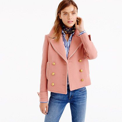 Short double-breasted coat in double-cloth wool | J.Crew US