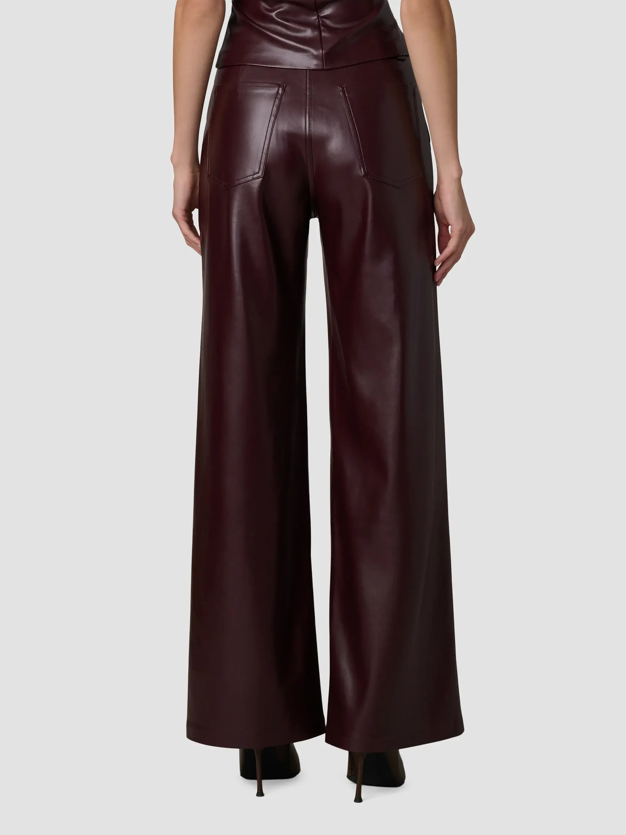 Joe's Jeans Mia Faux-Leather High-Rise Wide-Leg Trousers | Saks Fifth Avenue | Saks Fifth Avenue