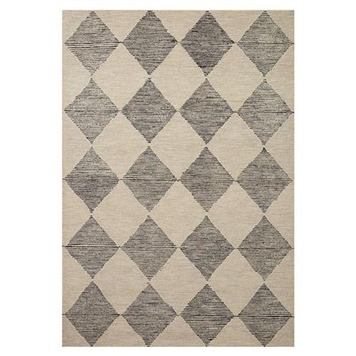 Loloi Francis French Country Beige Wool Diamond Patterned Rug - 5'x7'6" | Kathy Kuo Home