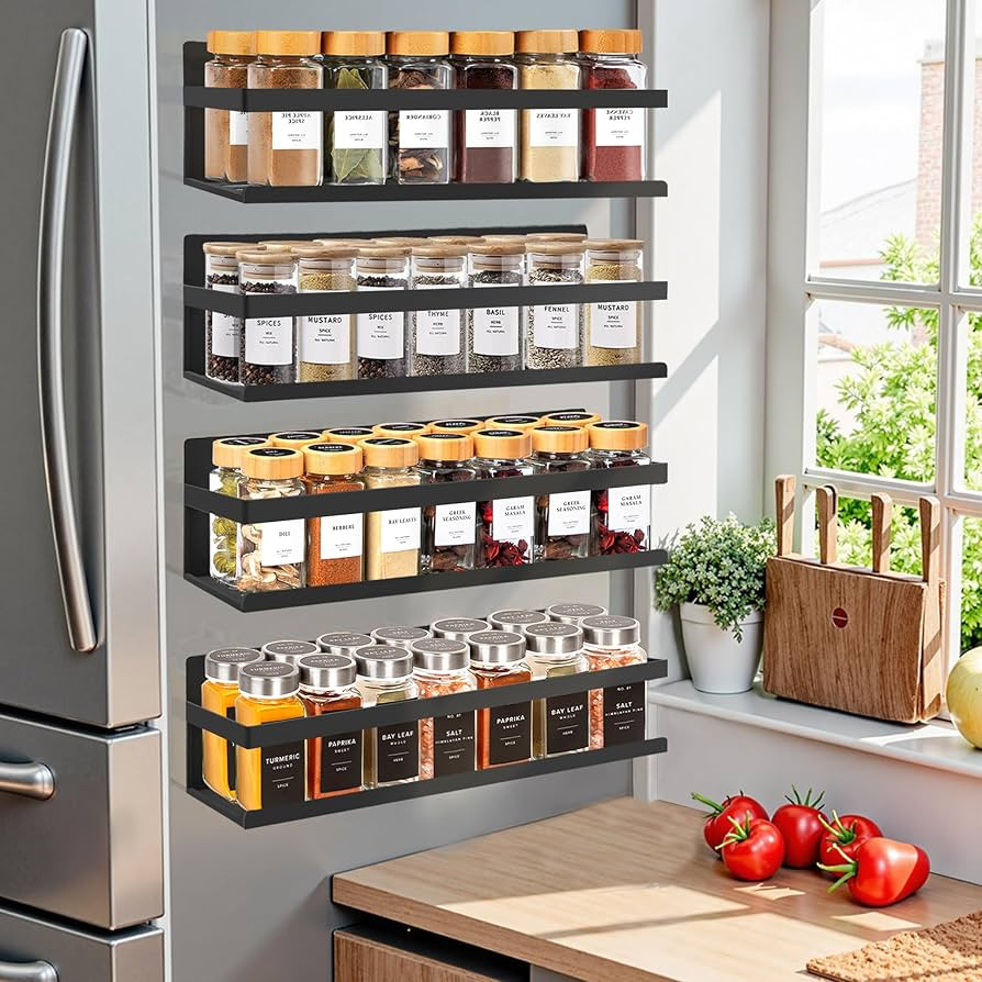 Magnetic Spice Rack Organizer for Fridge Seasoning Organizer for Kitchen Storage With Screw Magne... | Amazon (US)