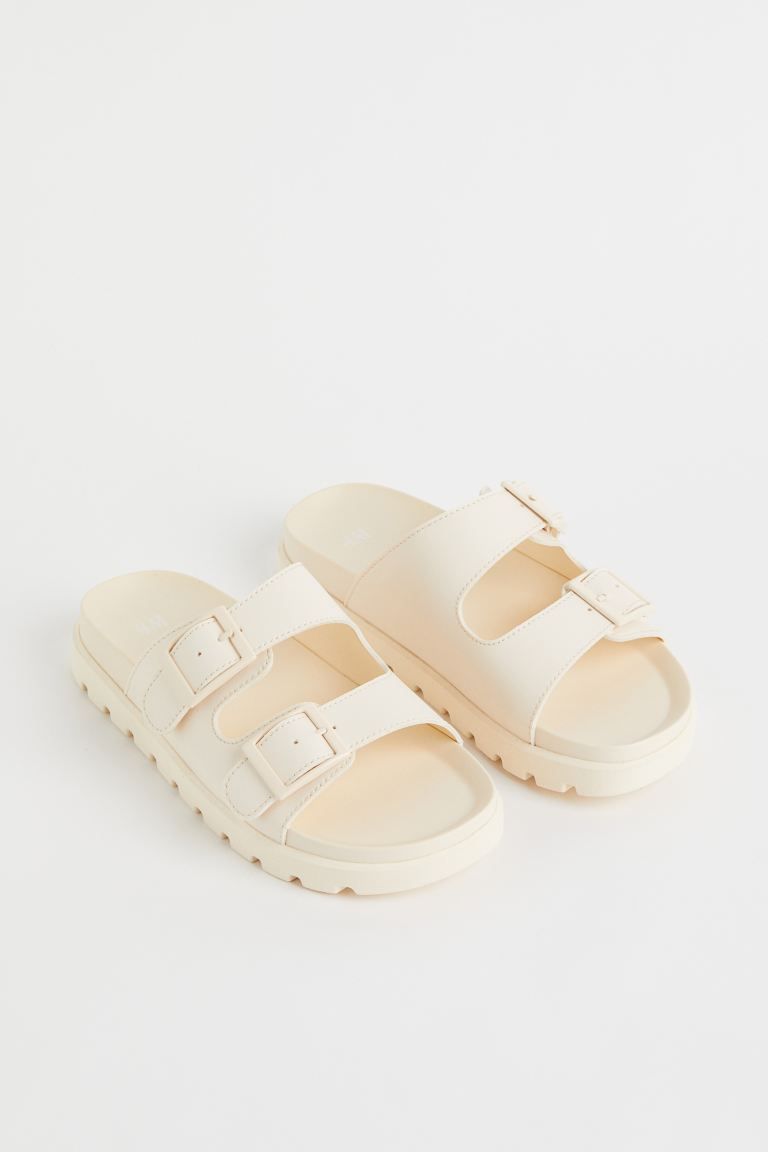 Sandals in faux leather with adjustable foot straps and patterned soles. | H&M (US + CA)