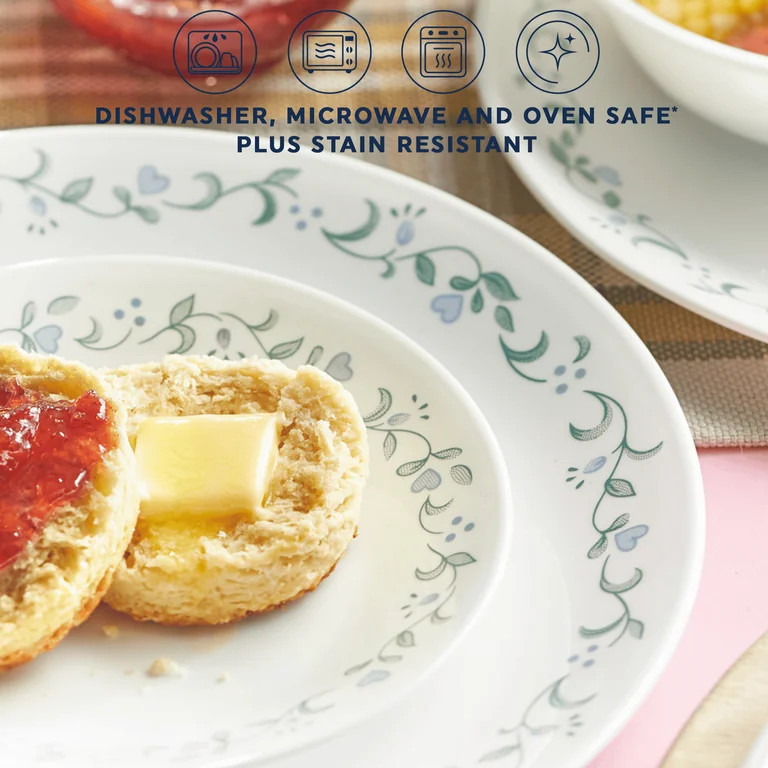 Corelle Country Cottage Vajilla de Cristal de 12 Piezas (Servicio para 4) | Walmart (US)